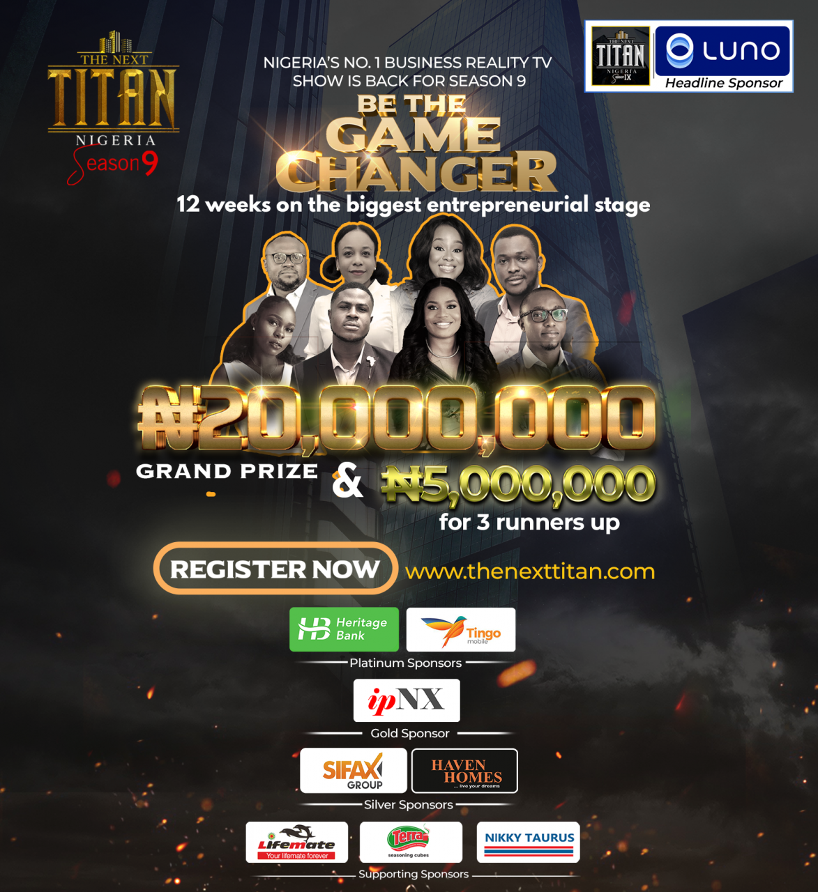 Register to Audition for Season 9 of THE NEXT TITAN, with N20M Grand Prize, and N5M for Runners-up