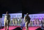 Corps member falls off stage during presentation in orientation camp (video)