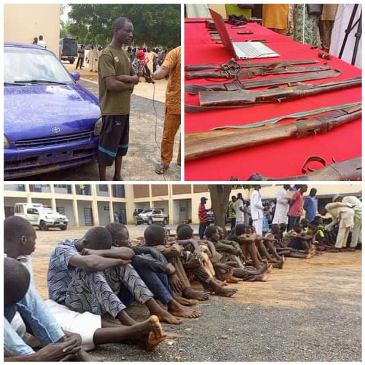 Police parade 8 notorious Shila group members and 23 other suspects in Adamawa