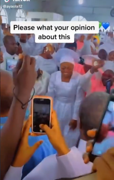 Actress Funke Akindele almost goes into a trance while dancing in church (video)